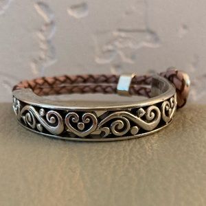 Brighton Used Madrid Heart Bracelet with Pink Leather Strap